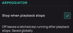 The Arpeggiator settings