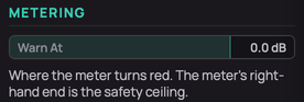 The Metering settings