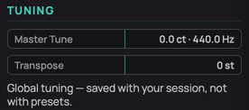The Tuning settings
